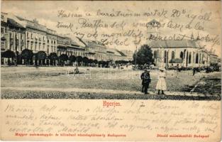1906 Eperjes, Presov; Fő tér, templom, piac. Divald, Magyar automatagyár- és kölcsönző részvénytársaság / main square, church, market
