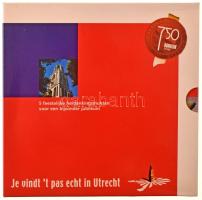 Hollandia 2014. 1D Cu-Ni "750 éves az utrechti katedrális" 5xklf emlékérem dísztokos szett...