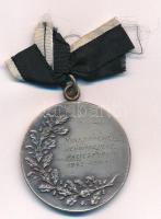 1942. Visszatérési jégünnepély Palicsfürdő 1942. jan. 18 ezüstözött bronz korcsolyasport emlékérem, fekete-fehér szalaggal (41mm) T:AU,XF