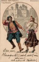 Russian national dance Trepaka Litho