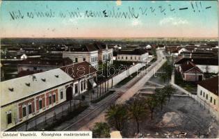 1913 Vésztő, Községháza madártávlatból. Putics Testvérek kiadása (ragasztónyom / glue marks)