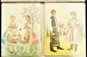 Colorvox képes hanglemez gyűjtemény 11 db különféle népviselet rajzokat ábrázoló lemez, magyar népal...