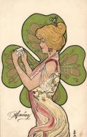 New Year Art-Nouveau Litho