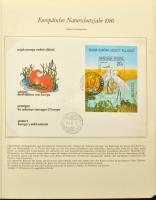 Európai természetvédelmi év hiányos falcmentes album jobb bélyegekkel