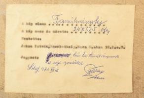 Jaksa István (1894-1982): Olvasó - Tanulmányfej. Kőszegi vár. Olaj, karton, jelzett, hátoldalán auto...