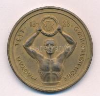 ~1910-1920. Magyar Testgyakorlók Köre - MTK / Bátorság, Buzgalom, Barátság aranyozott bronz díjérem (41mm) T:XF ph