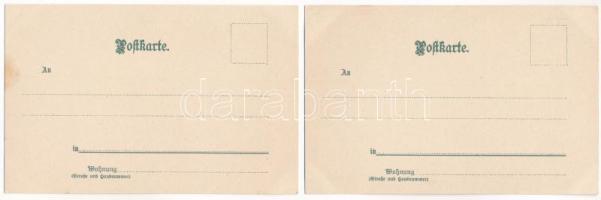 Lovasok, vadászkutyák 2 db hosszúcímzéses litho lap