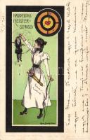 Bulls-eye, love, humor Litho