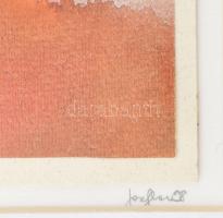 Jozefka Antal (1935-): Hajnal. Akvarell, papír, jelzett, 15×11,5 cm, üvegezett fakeretben,