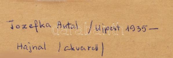 Jozefka Antal (1935-): Hajnal. Akvarell, papír, jelzett, 15×11,5 cm, üvegezett fakeretben,