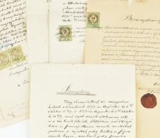 cca 1870-1880 9 db Ebarhard Albert műegyetemi hallgató 9 db vizsga és gyakorlati bizonyítványa, okmá...