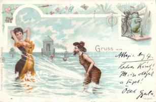 1899 Frog, insect, love Litho