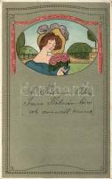 Art-Nouveau Embossed Litho