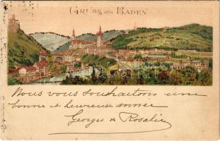 1902 Baden, general view, litho, decorated. Müller a Trüb Aarau No 246. (EK)