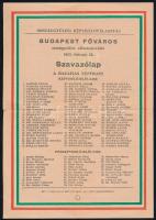 1963 Szavazólap és lista tanácsválasztásra