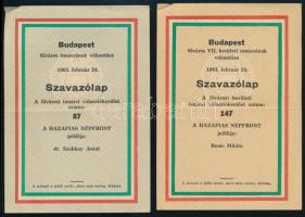1963 Szavazólap és lista tanácsválasztásra