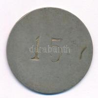 DN Címeres fém zseton "15" sorszámmal ellátott hátlappal (37mm) T:VF,F patina