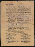1944 "Vessetek véget az elvesztett háborúnak s megmentitek Magyarországot! Bajtársak! Magyar Ti...