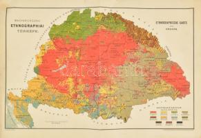 cca 1910 Magyarország ethnographiai térképe. Posner. Litográfia Kis beszakadással 50x35 cm