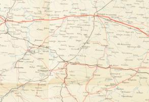 1942 Nyugat Ukrajna (51.) úthálózati térképe, 1:600.000, 86x116 cm