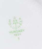 Békésszövker Békéscsaba Hollóházi csésze alátéttel. Jelzett, hibátlan, d: 11 cm, m: 6 cm