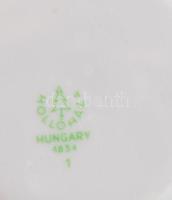 Békésszövker Békéscsaba Hollóházi csésze alátéttel. Jelzett, hibátlan, d: 11 cm, m: 6 cm