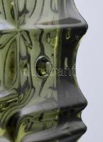 Vladislav Urban (1937-2022), Sklo Union: Design üveg váza. cca 1960, öntött, anyagában színezett üve...