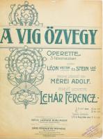 cca 1905-1915 Kotta-kolligátum, össz. 14 mű (operettek): A víg özvegy; Cigányszerelem; Luxemburg grófja; A tökéletes asszony; stb. Egybekötve, javított gerincű félvászon-kötésben, helyenként sérült lapokkal, néhány lap kijár.