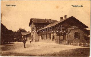 1918 Csáktornya, Cakovec; vasútállomás. Vasúti levelezőlapárusítás 202. / railway station (EK)