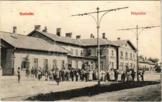 1908 Szabadka, Subotica; pályaudvar, vasútállomás. Lipsitz kiadása / railway station (fl)