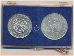 1972. 50Ft Ag + 100Ft Ag "Szent István", bontott "Magyar Nemzeti Bank 1924-1974"...