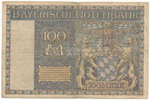 Németország / Weimari Köztársaság / Bajorország 1922. 100M T:F,VG lyuk Germany / Weimar Republic / B...