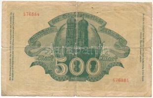 Németország / Weimari Köztársaság / Bajorország 1922. 500M T:VG,G Germany / Weimar Republic / Bavari...