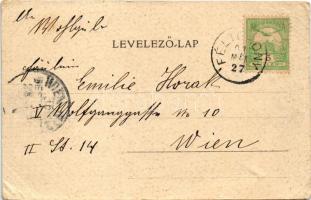 1901 Féltorony, Halbturn; Erzh. Schloss / Kastély / castle (gyűrődések / creases)