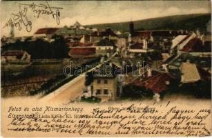 1902 Kismarton, Eisenstadt; Felső és Alsó Kismartonhegy. Anton Pinter kiadása / Ober- und Unterberg (links Kirche kl. Höflein) / general view, church (fl)