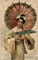 Japanese lady litho