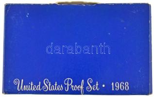 Amerikai Egyesült Államok 1968S 1c-1/2$ Cu-Ni, bronz (5xklf) forgalmi sor eredeti tokban T:PP a küls...