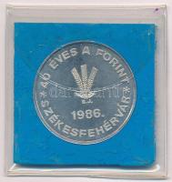 1986. "MÉE ALBA REGIA NUM. CSOP. / 40 éves a forint - Székesfehérvár" Al emlékérem tokban ...