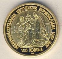 1907. 100K Au aranyozott Ag utánverete 5,5g T:PP Csak 2009db! Tanúsítvánnyal!