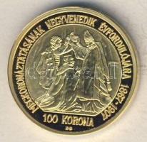 1907. 100K Au aranyozott Ag utánverete 5,5g T:PP Csak 2009db! Tanúsítvánnyal!