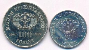 1984. 20Ft Cu-Ni "FAO - Védd az erdőt" + 100Ft Cu-Ni "FAO - Ha kivágod, ültess is&quo...