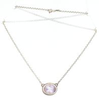 Ezüst (Ag) nyaklánc, kristály medállal, jelzett br 5,4 g