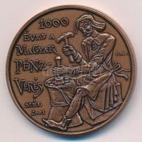 Lebó Ferenc (1960-) 2001. MÉE - 1000 éves a magyar pénzverés / 100 éves a magyar Numizmatikai Társulat kétoldalas bronz emlékérem (42,5mm) T:UNC