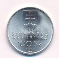 Szlovákia 1993. 100K Ag "Nemzeti függetlenség" T:UNC Slovakia 1993. 100 Korun Ag "Nat...
