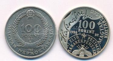 1983. 100Ft Cu-Ni-Zn "Czóbel Béla" + 1990. 100Ft Cu-Ni-Zn "Fáy András" T:BU,PP p...