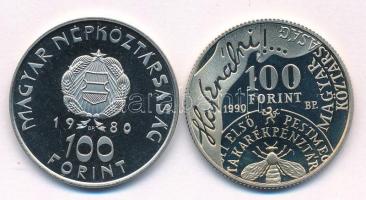 1980. 100Ft Ni "Szovjet-magyar közös űrrepülés" + 1990. 100Ft Cu-Ni-Zn "Fáy András&qu...