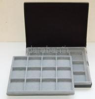 Éremtartó kazetta, 1db tálcával, 24 férőhellyel, 50x50mm