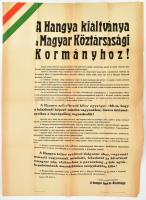 1946 A Hangya kiáltványa a Magyar Köztársasági kormányhoz plakát, hajtva 58x88 cm