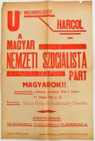 cca 1935 Magyar Nemzeti Szocialista Párt plakátja nagygyűlés 30x47 cm