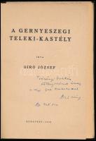 Biró József: A gernyeszegi Teleki-kastély. (DEDIKÁLT). Bp., 1938, szerzői kiadás (Sárkány-ny.), 145+...